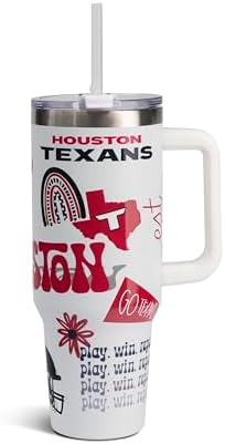 The Memory Company Official Licensed 40oz Team Spirit Stainless Steel Tumbler - Vacuum-Insulated Double-Wall Travel Cup With Handle and Straw Lid