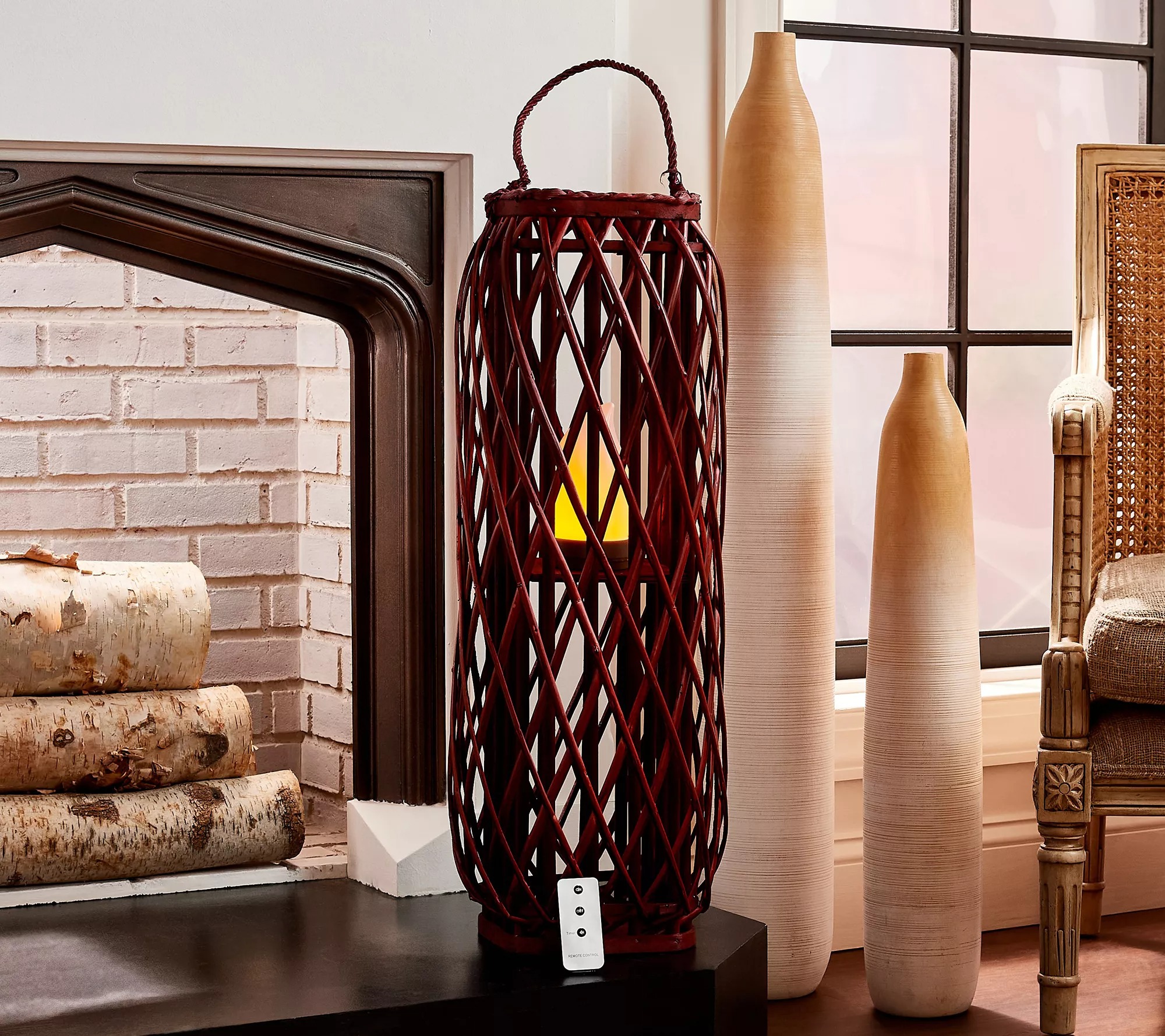 Barbara King 28" Square Wicker Lantern - Gallery 9