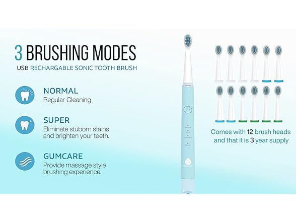 Pursonic Sonic Toothbrush USB Green