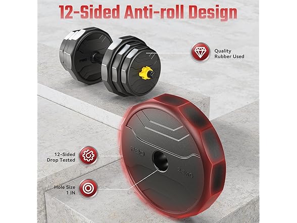 FEIERDUN Adjustable Dumbbells – 48lbs