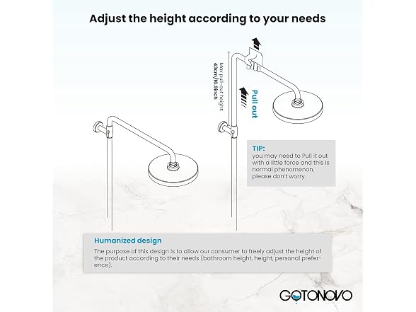 gotonovo Thermostatic Shower System 8''