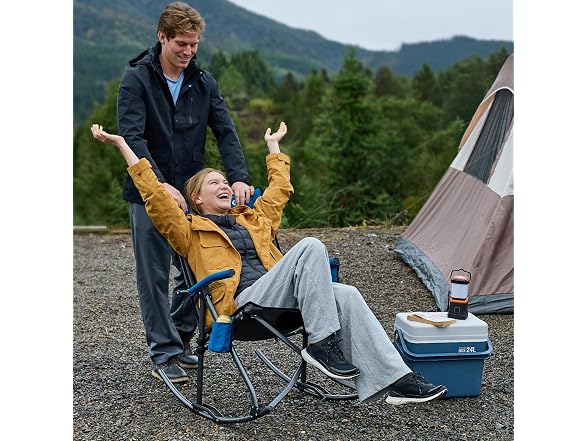 Portal Grey/Blue Rocking Camping Chair