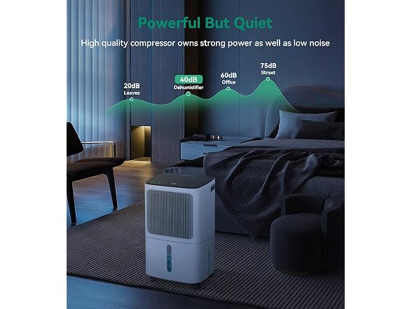 VEAGASO 34 Pint Dehumidifier with Drain Hose