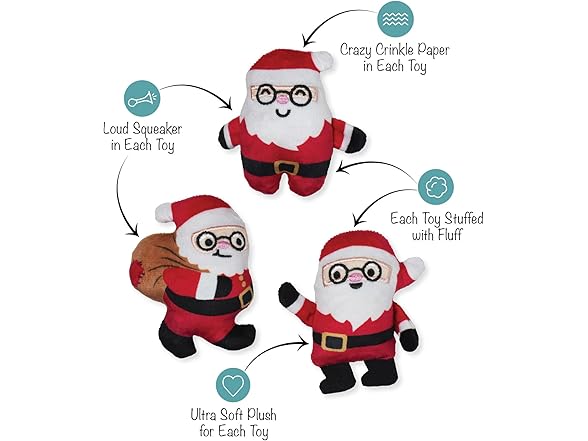Fringe Studio Pet Toy, Rebels Without A Claus Santas