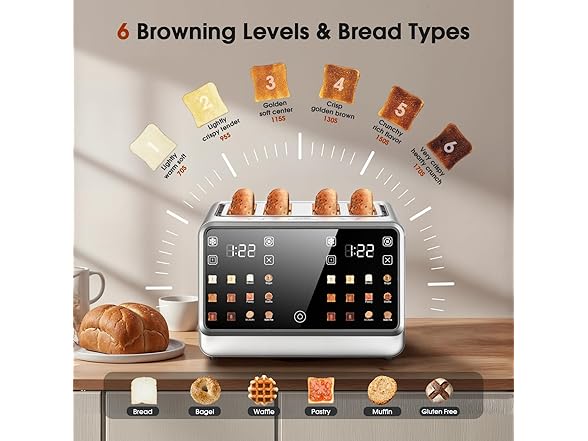 Foyoconven 4 Slice Touch Screen Toaster