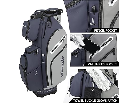 14-Way Golf Cart Bag with Insulated Cooler Pouch