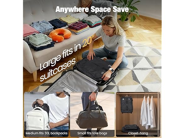 Black 3 Pack Vacuum Bags 3 Sizes