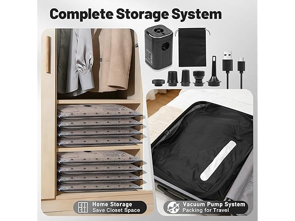 2×41L 11-Pack Travel Vacuum Bags