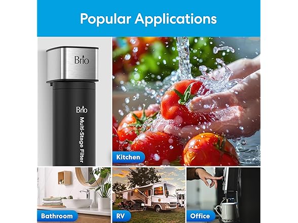 Brio 16" Under Sink Water Filter System for Faucet