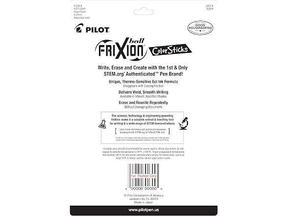 PILOT FriXion ColorSticks Erasable Gel