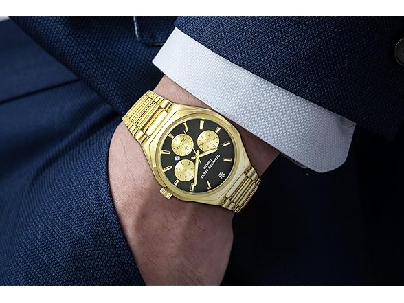 Geoffrey Beene Mens Watch Black Dial