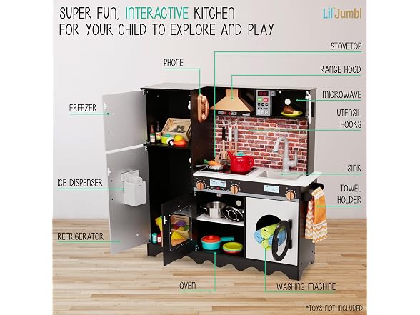 Dark Wooden Kitchen Playset