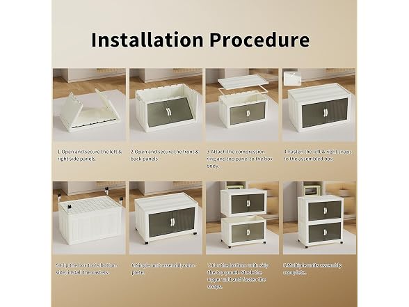 Cetomo 100L Plastic Foldable Storage Boxes with Lid (4 Pack)