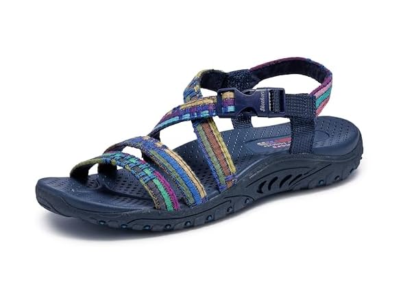 Skechers Women's Reggae-sew Me-boho Woven Strappy Slingback Sandal