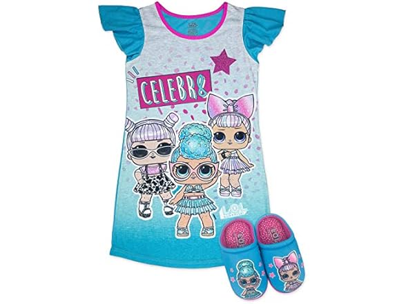 Girls Dorm PJs & Slippers Pajama Set