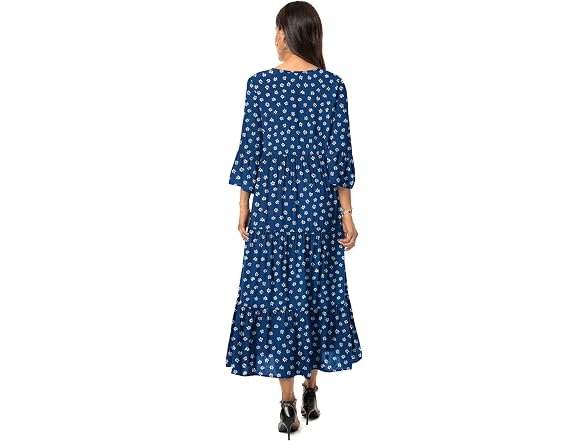 Viishow Women (L) Boho Ruffle Sleeve V Neck Dress