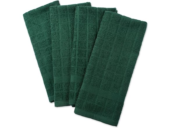 DII Basic Terry Collection Windowpane Dishtowel Set