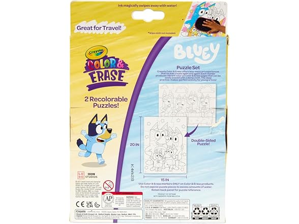 Crayola Color & Erase Bluey Puzzle Set