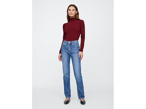 Gap Women's Long Sleeve Puffed Shoulder Turtleneck