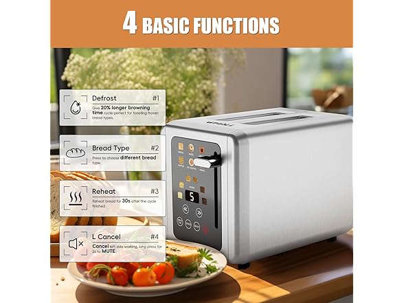 WHALL Full Touch Screen Toaster