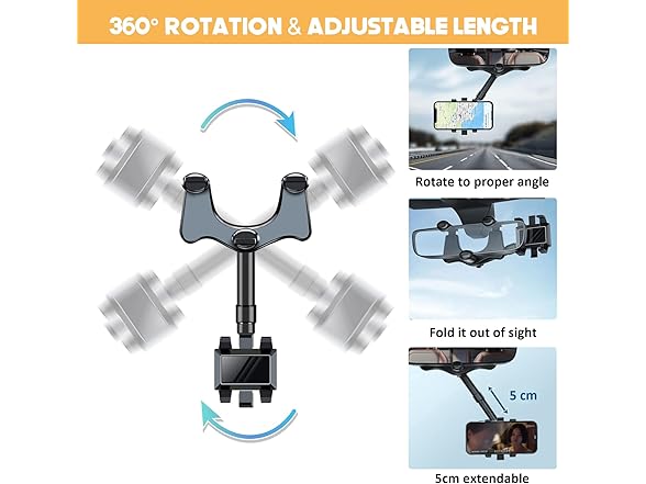 ZoyShop Rearview Mirror Phone Holder, 36