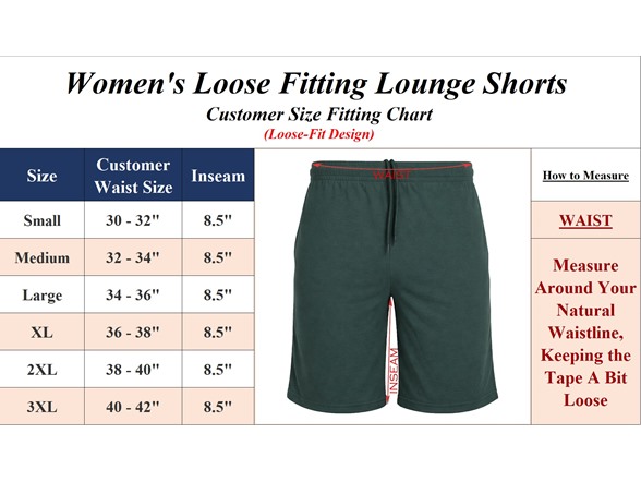 5Pk Womens Loose Fit Lounge Shorts