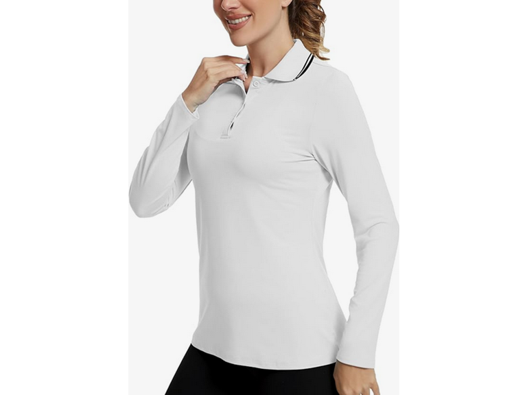 Ggov Women Golf Polo Shirts Long Sleeve V Shirts - Gallery 15