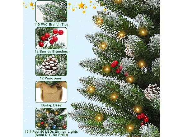 KISIQI 3ft Artificial Christmas Tree