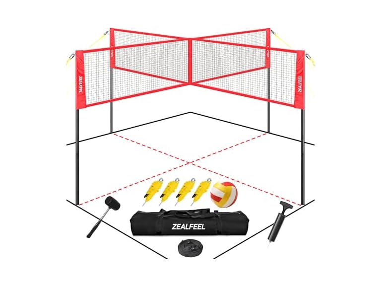 ZEALFEEL 4 Square Volleyball Game Set