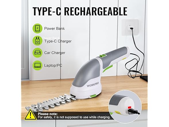 WORKPRO 2-in-1 Grass Shear White