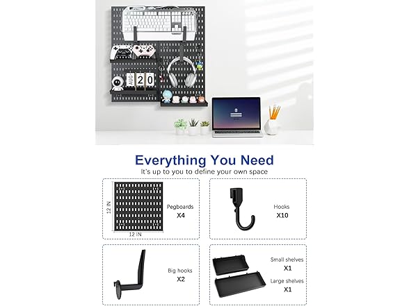 Pegboard Wall Organizer Kit
