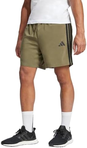 adidas Men's Tall Size Essentials 3-Stripes Chelsea 7-Inch Shorts, Olive Strata/Black