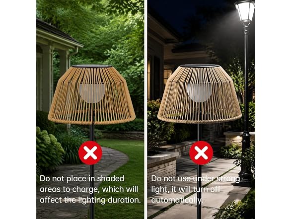 DJGIFI Solar Outdoor Floor Lamp Rattan
