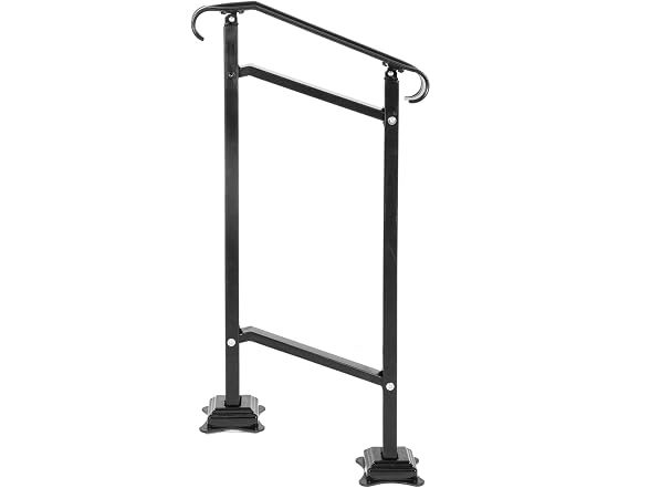 Outdoor Stair Railing, Fit 1 or 2 Steps Wrought