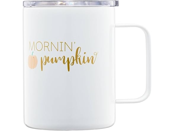 Cambridge 16 Oz Mornin Pumpkin Coffee Mugs, Set Of 2