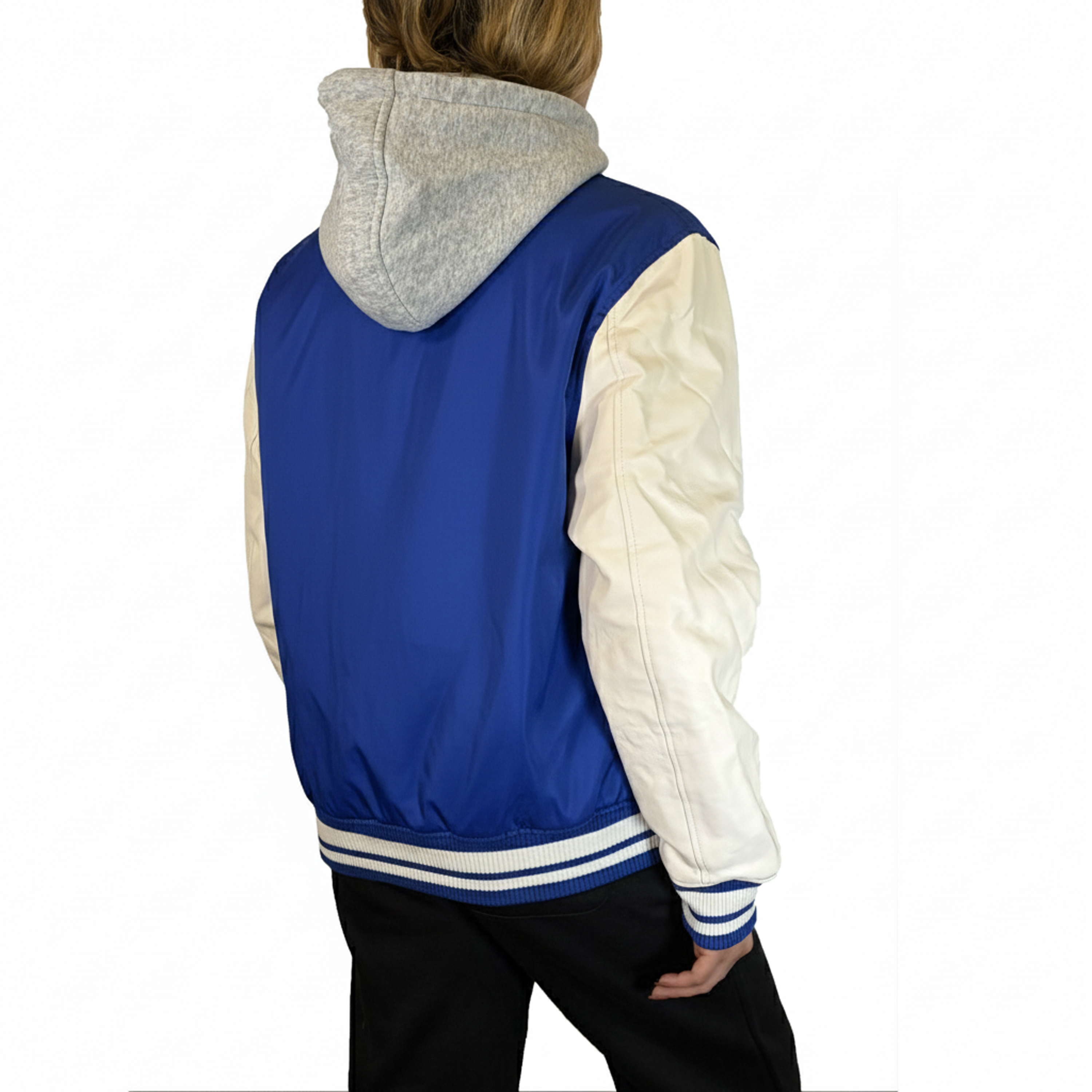 Womens Oversized Heavyweight Hooded Varsity Jacket - Gallery 36