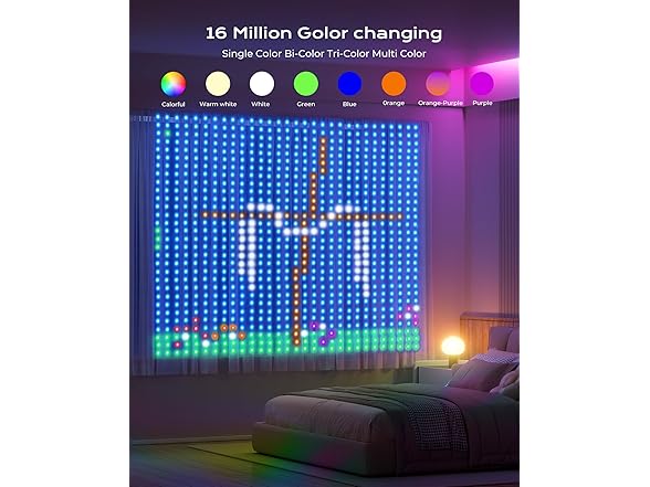 Brightown 400 RGBIC LED Smart Curtain Fairy Lights