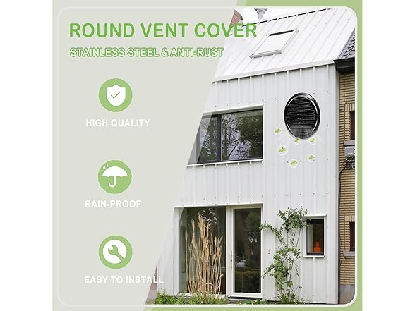 6" Round Soffit Vent Cover Black