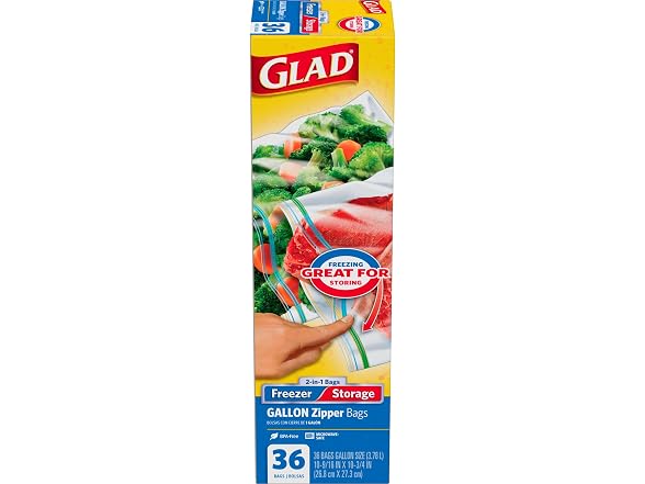 Glad Freezer Bags 1 Gallon 36ct
