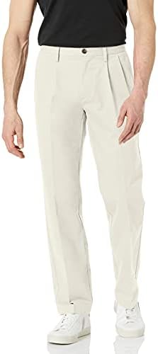 Amazon Essentials Men's Classic-Fit Wrinkle-Resistant Pleated Chino Pant, Stone, 29W x 30L