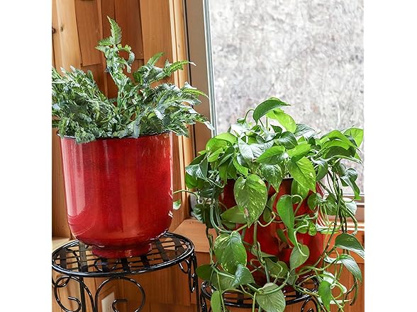 Sunnydaze Vivian 11" Metal Outdoor Plant Pot Set- Set of 4