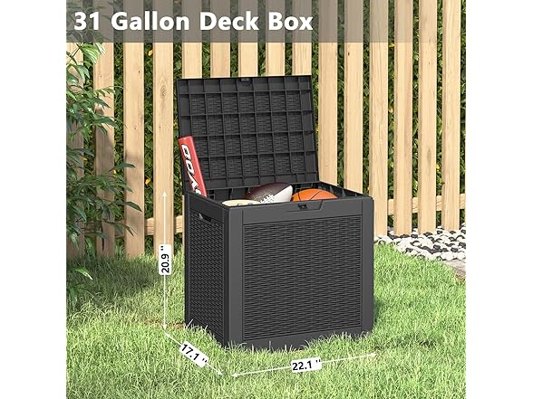LHBGO 31 Gallon Deck Box Black