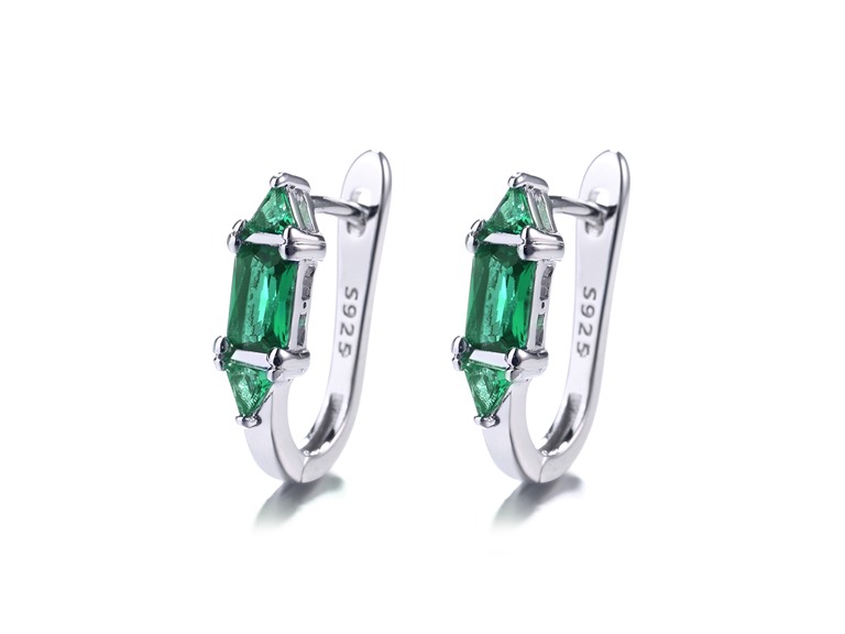 AAA IGT-DAAS-DEBS6128-E Emerald Crystal Huggie Earrings