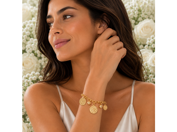 18K Gold Celestial Charm Bracelet