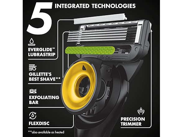 Gillette Labs Special NFL Steelers Edition Shaving Razor for Men - 1 Handle, 4 Razor Blade Refills & Magnetic Stand, GilletteLabs with Exfoliating Bar