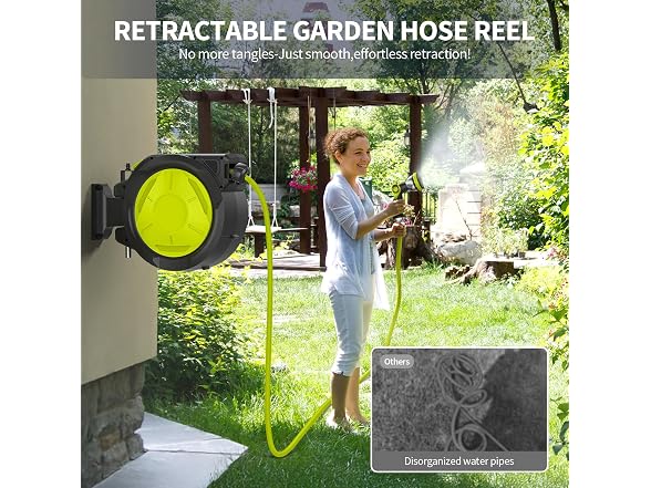 LUCKPRO Retractable Garden Hose Reel