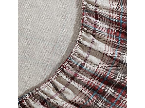 Eddie Bauer - Flannel Sheets Queen Montlake Plaid Red