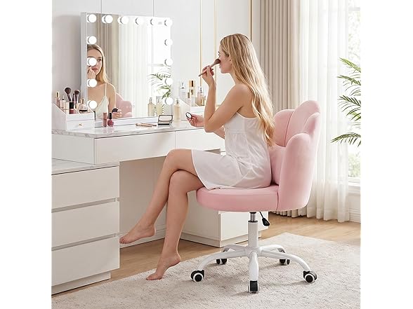 BestGlory W0893 Petal Vanity Chair with Wheels 1