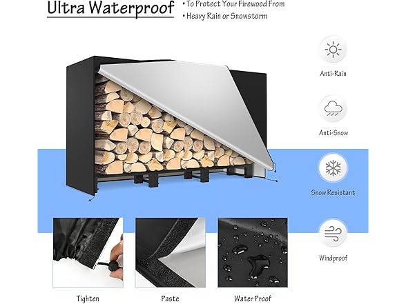 SunyesYoon Firewood Rack Outdoor 4ft