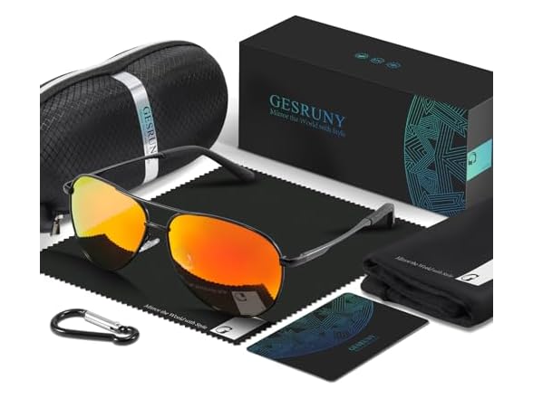 gesruny Polarized Aviator Sunglasses